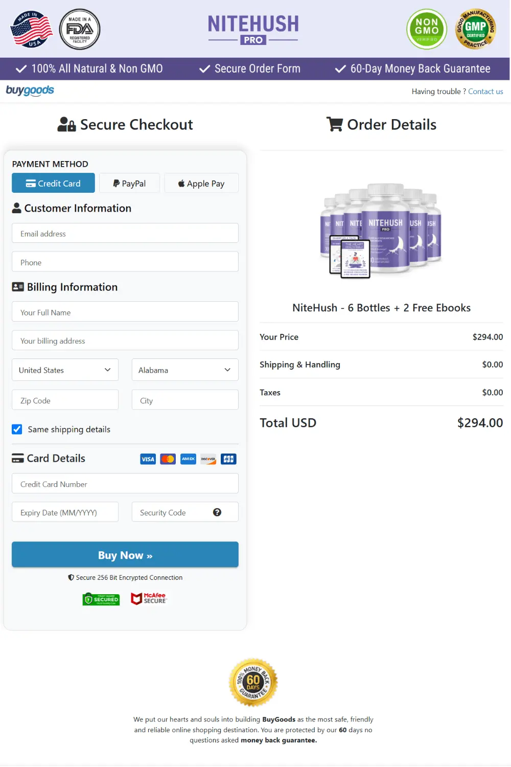 NiteHush Pro order page